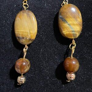 Handmade Tigers Eye Beaded Earrings.